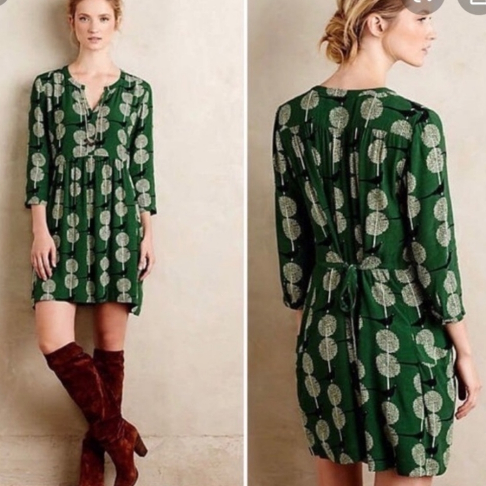 Maeve Devery Green Birds Tunic Dress